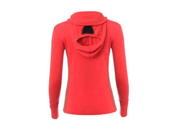 WarmWool hoodsweater w/zip W's Jester Red/Spiced Coral/Spiced Apple M